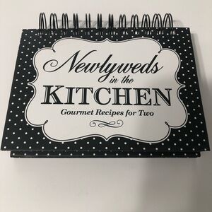 Newlyweds in the kitchen recipe ring binder wedding shower gift recipe‎ cards